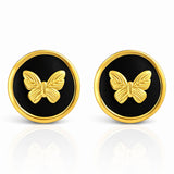 Butterflies Earrings, 18K Gold Plated Steel