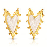 Hearts Earrings, 18K Gold Plated Steel