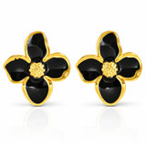 Flowers Earrings, 18K Gold Plated Steel