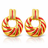 Earrings, 18K Gold Plated Steel