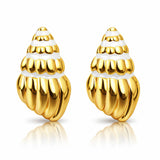 Seashells Earrings, 18K Gold Plated Steel