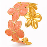 Flower Meadow Bracelet, 18K Gold Plated Steel