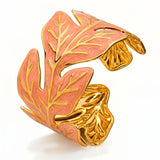 Leaves Bracelet, 18K Gold Plated Steel