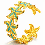 Starfishs Bracelet, 18K Gold Plated Steel