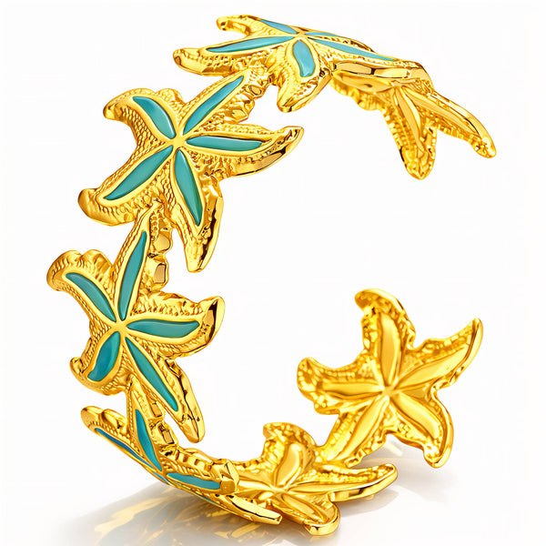 Starfishs Bracelet, 18K Gold Plated Steel