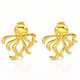 Squids Earrings, 18K Gold Plated Steel