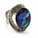 Paua Wrap Weaved Sterling Silver Ring