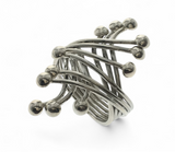 Wired Criss Cross Sterling Silver Ring
