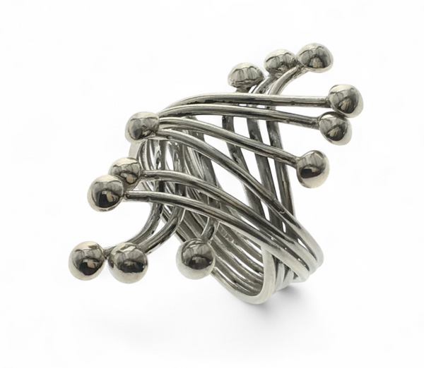 Wired Criss Cross Sterling Silver Ring