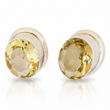 Citrine Sterling Silver Stud Earrings