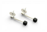 Onyx Cubed Drop Sterling Silver Earrings