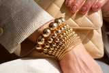 Gold Filled 18k Stretchy Bead Bracelet (I55-59/I61-I63/I396/I485)