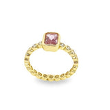 Gold Filled 18k Rectangular CZ Stone Ring Band (D130)