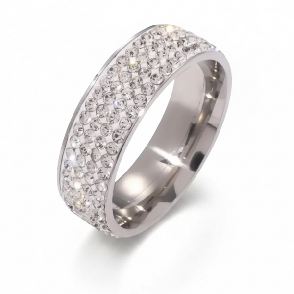 Cubic Zirconia Sterling Silver Band