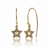 Star Cubic Zirconia Gold Plated 18K Sterling Silver Earrings