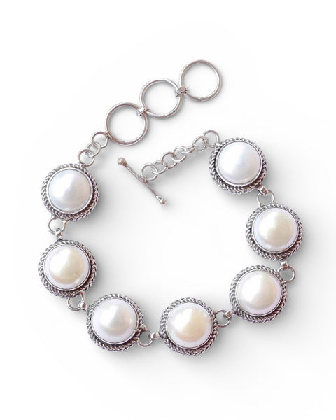 Pearl Sterling Silver Bracelet