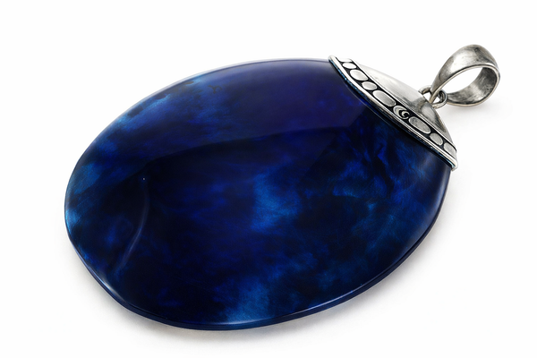 Blue Paua Shell Sterling Silver Pendant