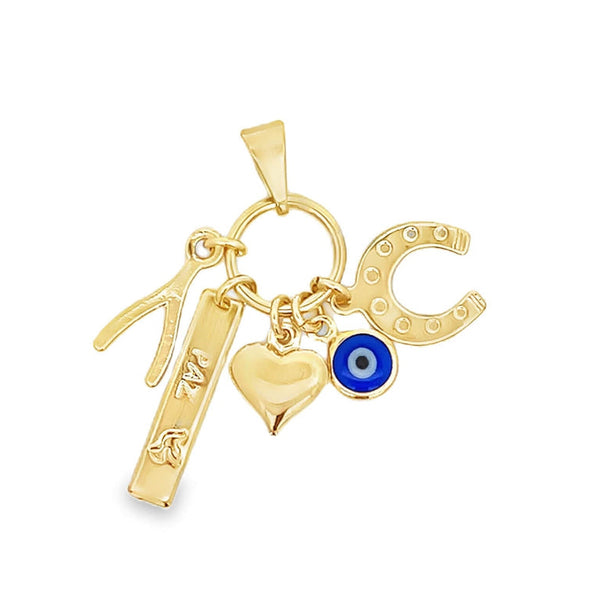 Gold Filled 18K Good Luck Bundle Charm Pendant (A284)