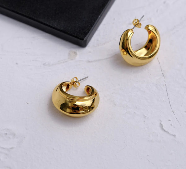 Gold Colour Open Fashion Hoops