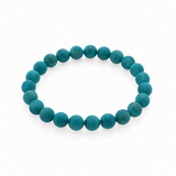 Crystal Blue Howlite Round Bead Bracelet