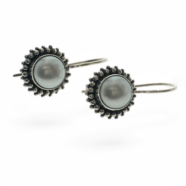 Mabe Pearl Sterling Silver Drop Earrings