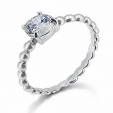 Cubic Zirconia Stackable Sterling Silver Ring