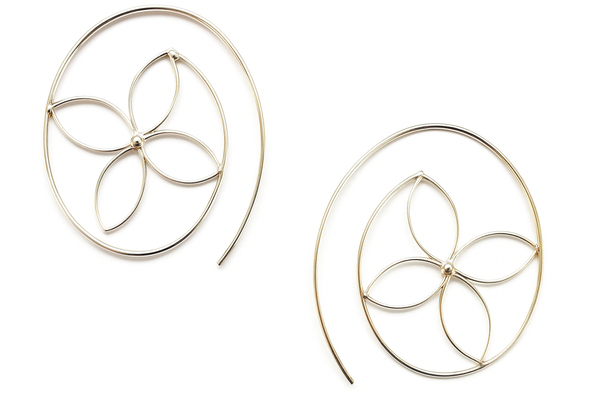 Flower Spiral Sterling Silver Earring