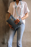 Italian Pebbled Leather Zip Wristlet Clutch wholesale