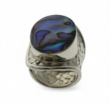 Paua Wrap Weaved Sterling Silver Ring
