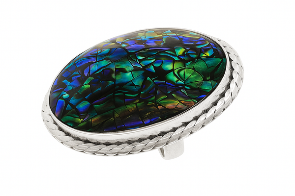 Paua Sterling Silver Framed Ring