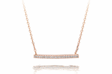 A Sterling Silver Bar Cubic Zirconia Necklace