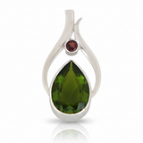 Peridot and Garnet Sterling Silver Pendant