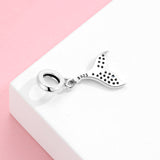 S925 Sterling Silver Mermaid Tail Zircon Inlaid Pendant