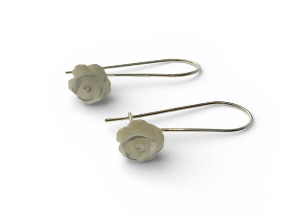 Mother of Pearl Rose Sterling Silver Earring