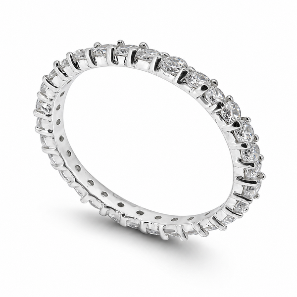 Cubic Zirconia Sterling Silver Band