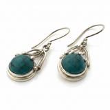 Turquoise Eyelash Sterling Silver Earrings