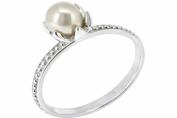 Pearl Stackable Sterling Silver Ring