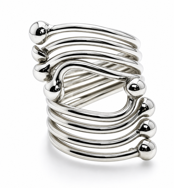 Wrap Four Wire Ball Sterling Silver Ring