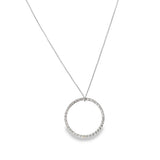 Rhodium Black Infinity Circle Necklace (G88)