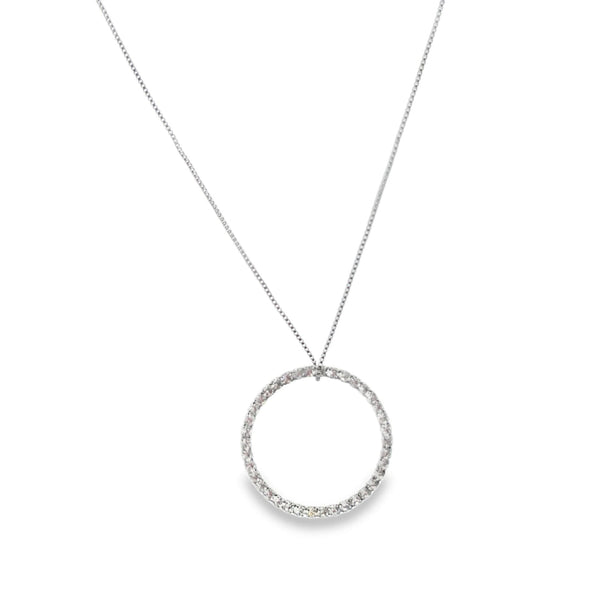 Rhodium Black Infinity Circle Necklace (G88)