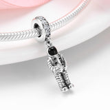 S925 Sterling Silver Astronaut Zircon Inlaid Pendant