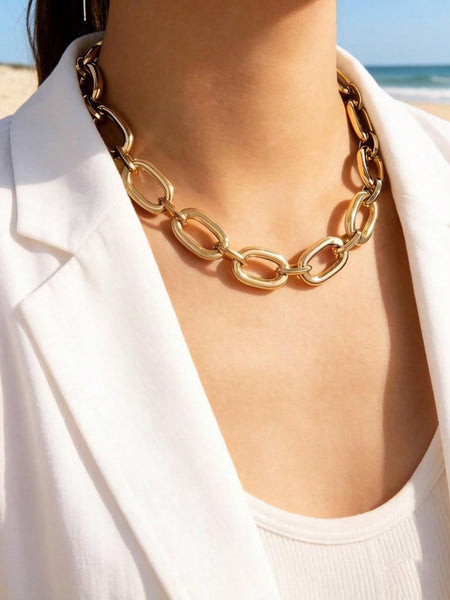 Gold Single Layer Gold Fashion Necklace