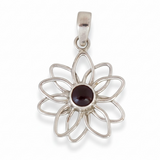 Garnet Sterling Silver Pendant