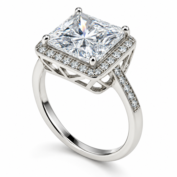 Cubic Zirconia Sterling Silver Ring - Sparkling Statement Ring