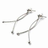 Double Curved .925 Sterling Silver Earrings
