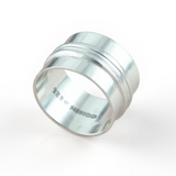 Wide .925 Sterling Silver Double Ridged Band