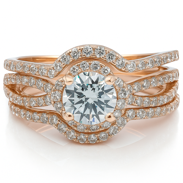 Rose Gold Plated Cubic Zirconia Multi Stacking .925 Sterling silver Ring