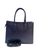 Italian Structured Italian Leather Belted Satchel