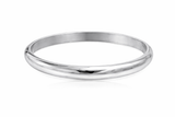 Half Moon Sterling Silver Bangle – 5mm Wide