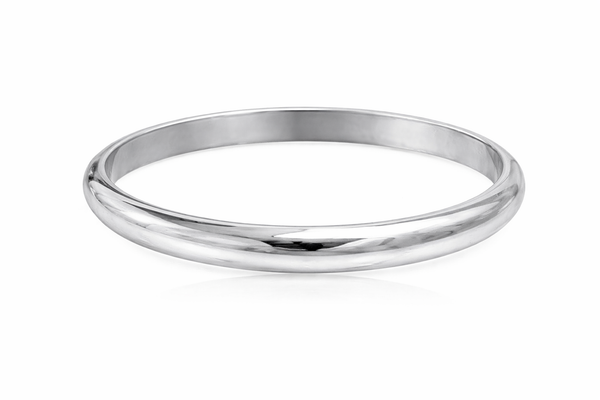 Half Moon Sterling Silver Bangle – 5mm Wide